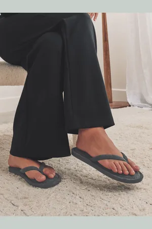 Next Charcoal Towelling Toe Thong Slippers