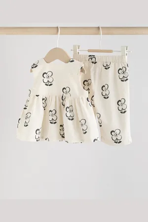 Next /White Floral Baby Printed 100% Cotton Leggings (0mths-2yrs)