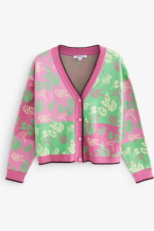 Next Green Abstract Pattern Knitted Colourful Cardigan