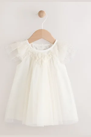 Next Mesh Sparkle Frill Shoulder Baby Dress (0mths-2yrs)