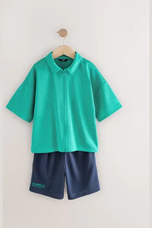 Next Green/ Short Sleeve Sports Shirt and Shorts Set (3-16yrs)