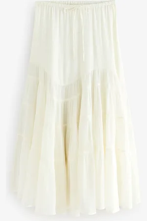 Next 100% Cotton Boho Tiered Midi Skirt