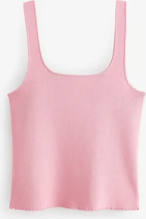 Next Blush Square Neck Scalloped Edge Knitted Vest