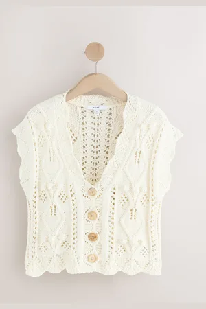 Next Ecru Stitchy Cabel Waistcoat
