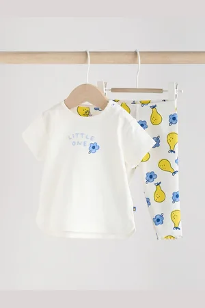 Next / Blue/ Yellow Fruit Baby Short Sleeve Top and Leggings Set 2 Piece