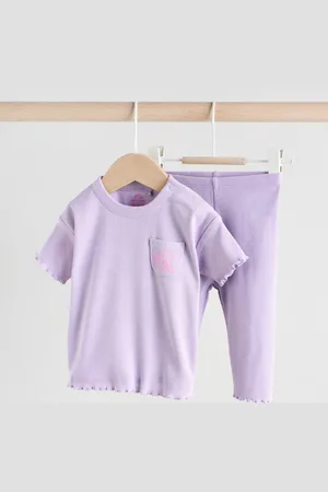 Next Lilac Purple Baby Short Sleeve Top and Leggings