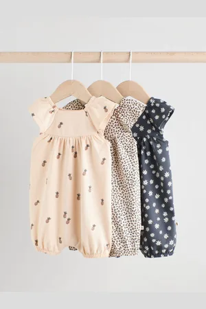 Next /White Baby Printed Rompers 3 Pack