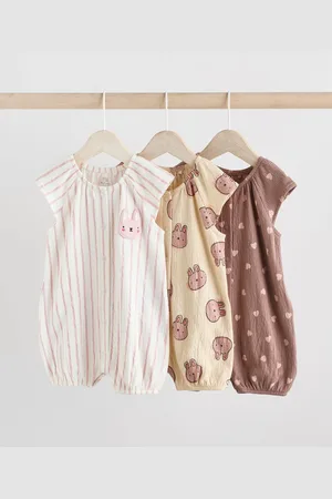 Next Mocha Baby Jersey Rompers 3 Pack
