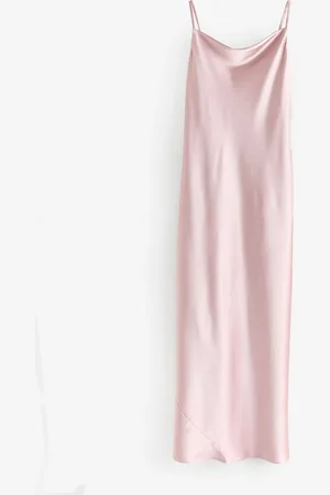 Next Dusky Bridesmaid Satin Cowl Neck V-Back Maxi Dress