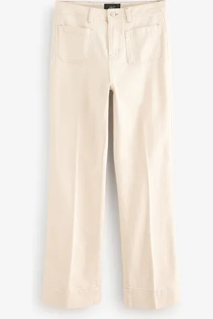 Next Ecru Patch Pocket Wide Leg Jeans