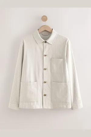 Next Striped Linen Blend Shacket