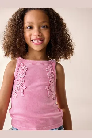 Next Floral Crochet Rib Vest (3-16yrs)