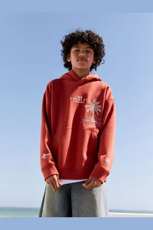 Next Rust Palm Tree Older Boys Graphic Cross-Over Hoodie (3-16yrs)