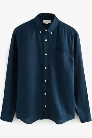Next Blue Signature 100% Linen Long Sleeve Shirt