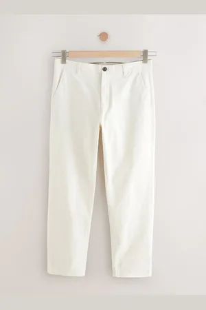 Next Ecru Straight Fit Stretch Chinos Trousers