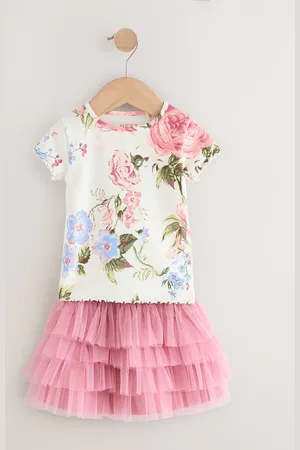 Next Floral Ribbed T-Shirt & Tutu Skirt (3mths-7yrs)