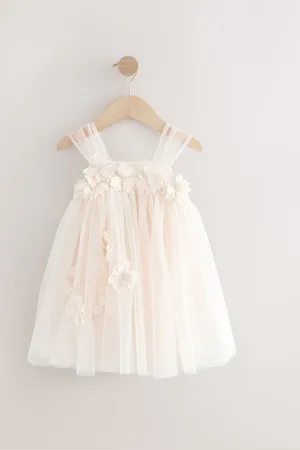 Next Ecru Sleeveless Mesh Party Dress (3mths-7yrs)