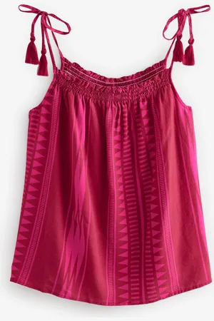 Next Red/ Print Tassel Strappy Cami
