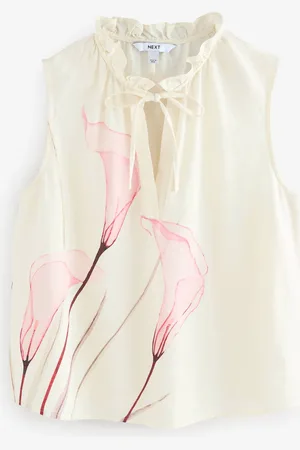 Next Lily Placement Print Halter Tie Neck Sleeveless Top
