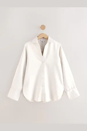 Next Satin Linen Open Neck Shirt
