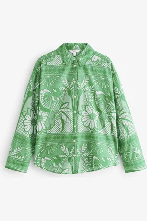 Next Placement Tile Print Long Sleeve 100% Cotton Relaxed Lightweight Shirt