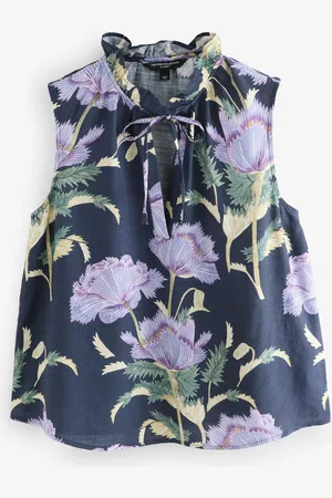 Next Kew Collection Floral Halter Tie Neck Sleeveless Top