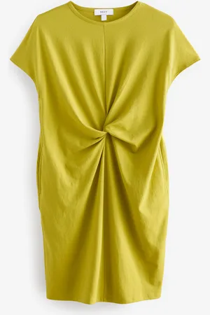 Next Lime 100% Cotton Twist Short Sleeve T Dress