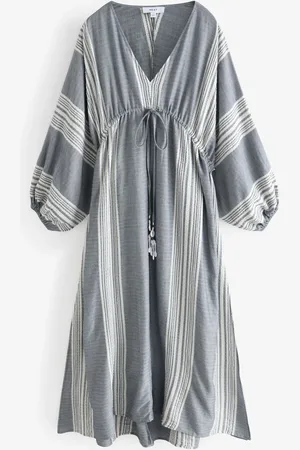 Next /Blue Maxi Long Sleeve Kaftan Cover-Up