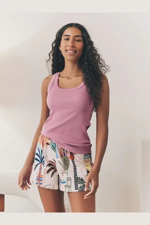 Next Palm Cotton Rib Vest Short Set Pyjamas