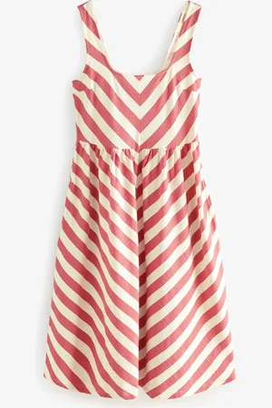 Next Coral/Ecru Jersey Midi Summer Dress