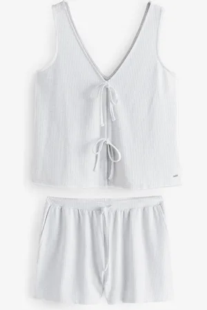 Next Textured Tie Vest Short Set Pyjamas