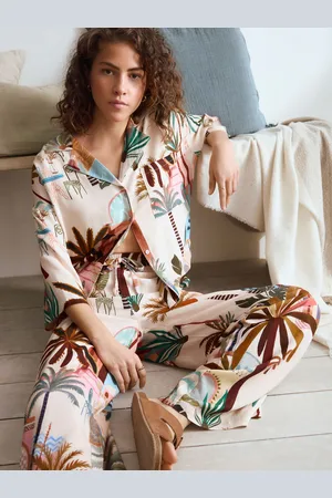 Next Palms Short Sleeve Button Through Pyjamas