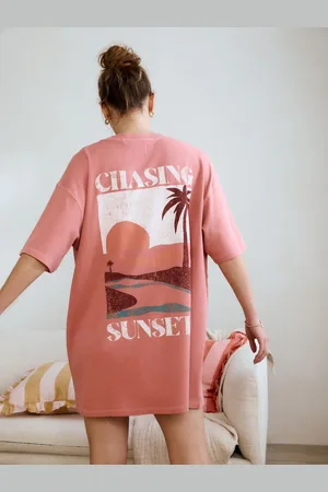Next Sunset 100% Cotton Oversized Night T-Shirt