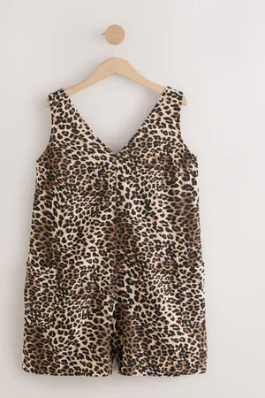 Next Animal Print Linen Blend Playsuit