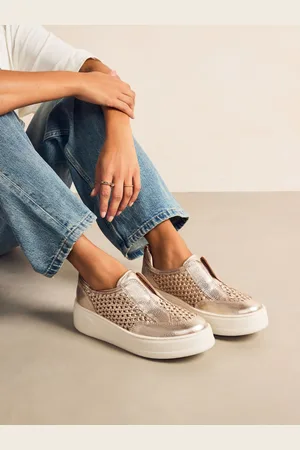 Next Slip On Signature Forever Comfort Leather Chunky Wedge Platform Trainers