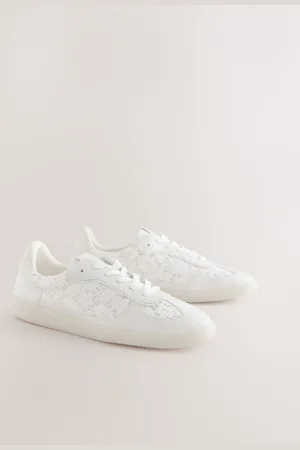Next Broderie Forever Comfort Slim Lace Up Trainers