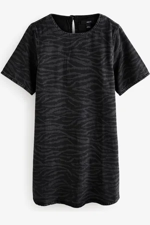 Next Zebra Print 100% Cotton Short Sleeve T-Shirt Dress