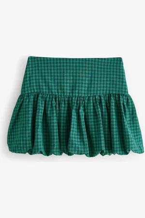 Next Gingham 100% Cotton Bubble Hem Mini Skirt