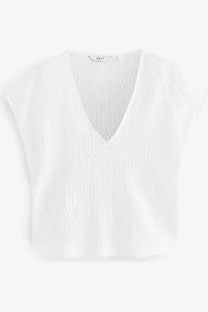 Next Textured Short Sleeve V-Neck T-Shirt
