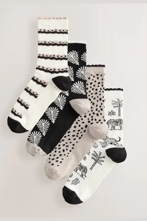 Next /White Safari Ankle Sock 4 Pack