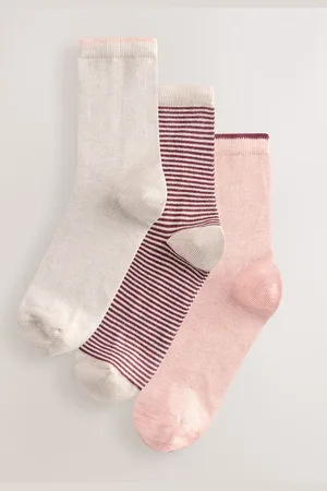 Next Stripe Ankle Socks 3 Pack Containing Wool