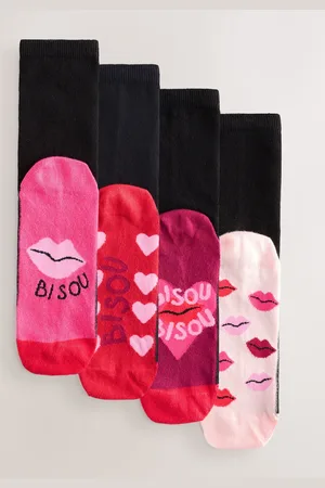 Next Bisou Slogan Footbed Ankle Socks 4 Pack