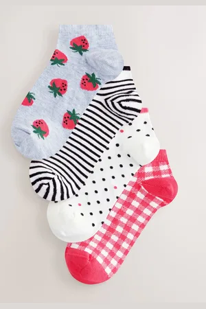 Next Pink/ Strawberry Trainer Socks 4 Pack