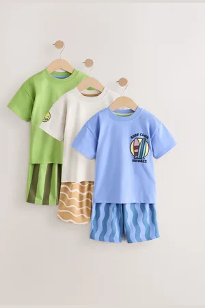 Next /Brown Short Pyjamas 3 Pack (9mths-12yrs)