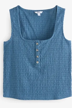Next Dusty Textured Henley Detail Tank