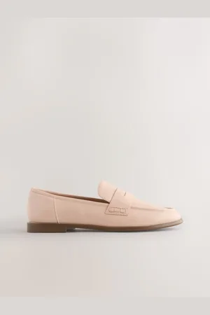 Next Pink Standard Fit Forever Comfort Slim Round Toe Penny Loafers