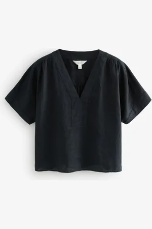 Next Short Sleeve Overhead 100% Linen Top