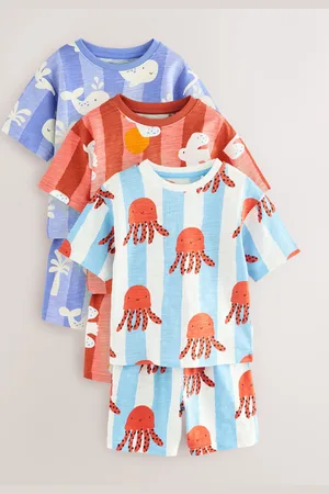 Next Multi Sea Creature Short Pyjamas 3 Pack (9mths-10yrs)