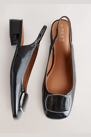 Next Forever Comfort Square Toe Hardware Detail Slingbacks