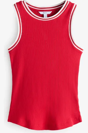 Next Red/ Ribbed Racer Tank Vest Sleeveless Top